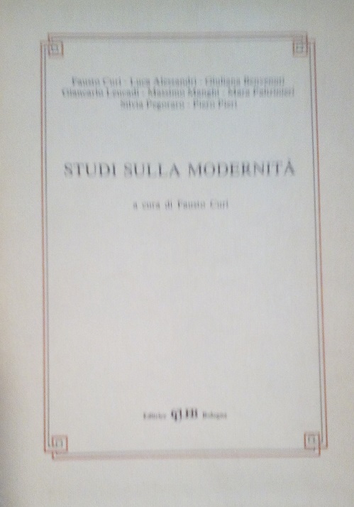 STUDI SULLA MODERNITA'