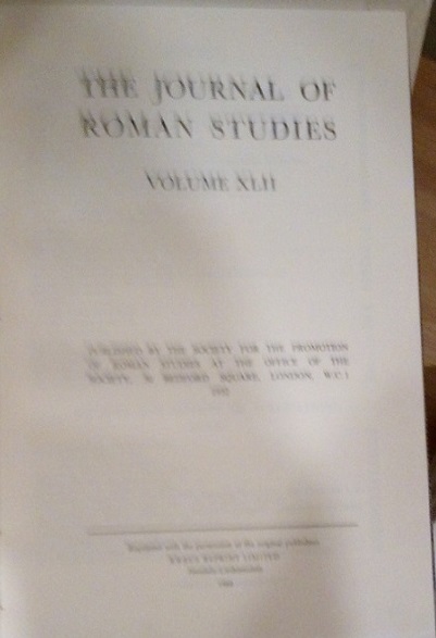 THE JOURNAL OF ROMAN STUDIES - VOLUME XLII - 1952