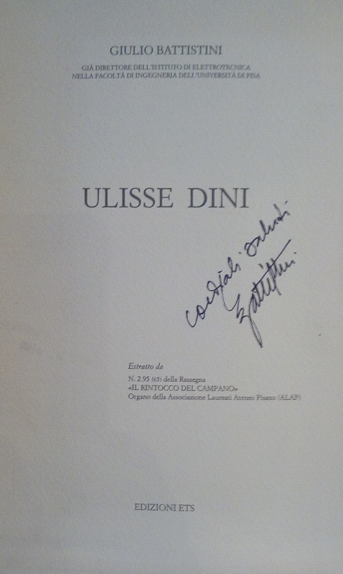 ULISSE DINI - ESTRATTO DA "N¦2.95 (65) DELLA RASSEGNA "IL …