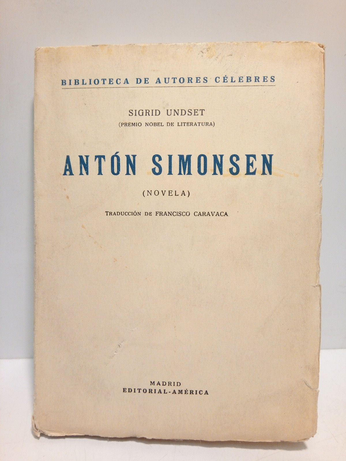 Antón Simonsen (novela) / Traducción de Francisco Caravaca