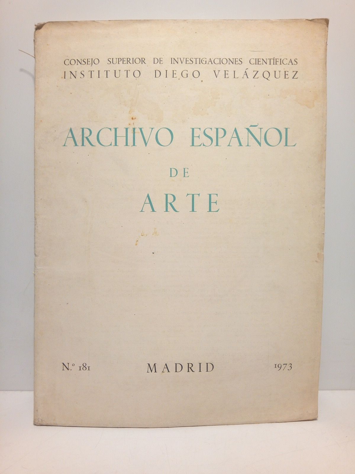 Archivo Español de Arte. Revista trimestral. N.º 181 (enero a …