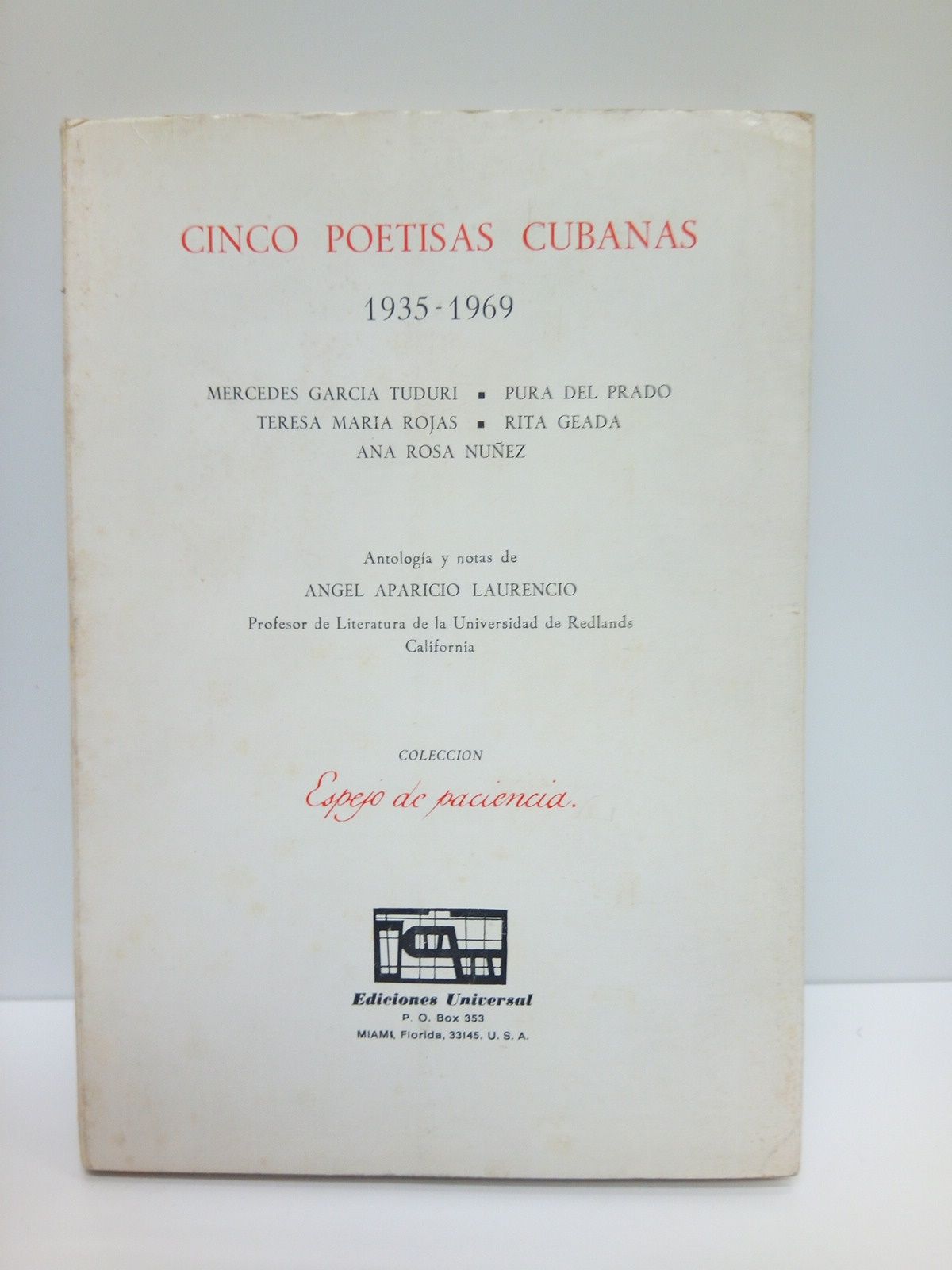 Cinco poetisas cubanas (1935-1969) / Antología y notas de Angel …