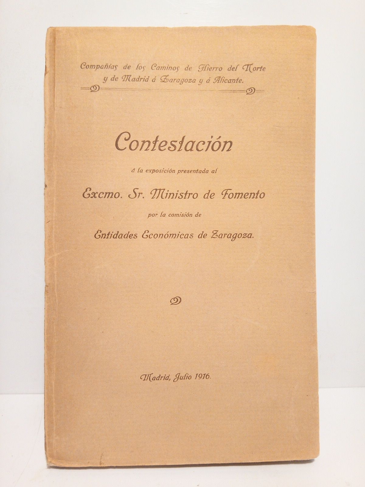 Contestación á la exposición presentada al Sr. Ministro de Fomento …