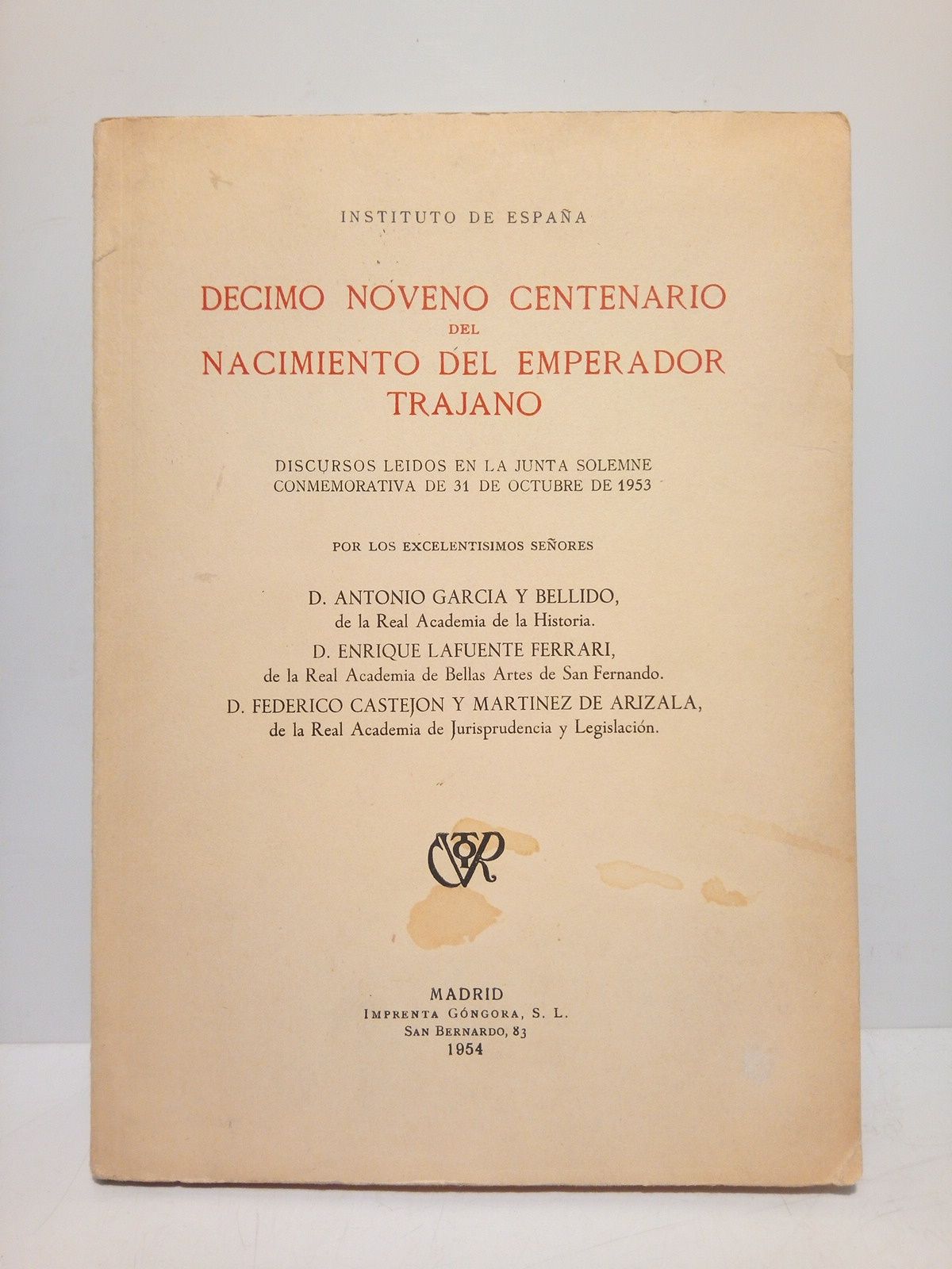 Décimo noveno Centenario del nacimiento del Emperador Trajano ( Instituto …