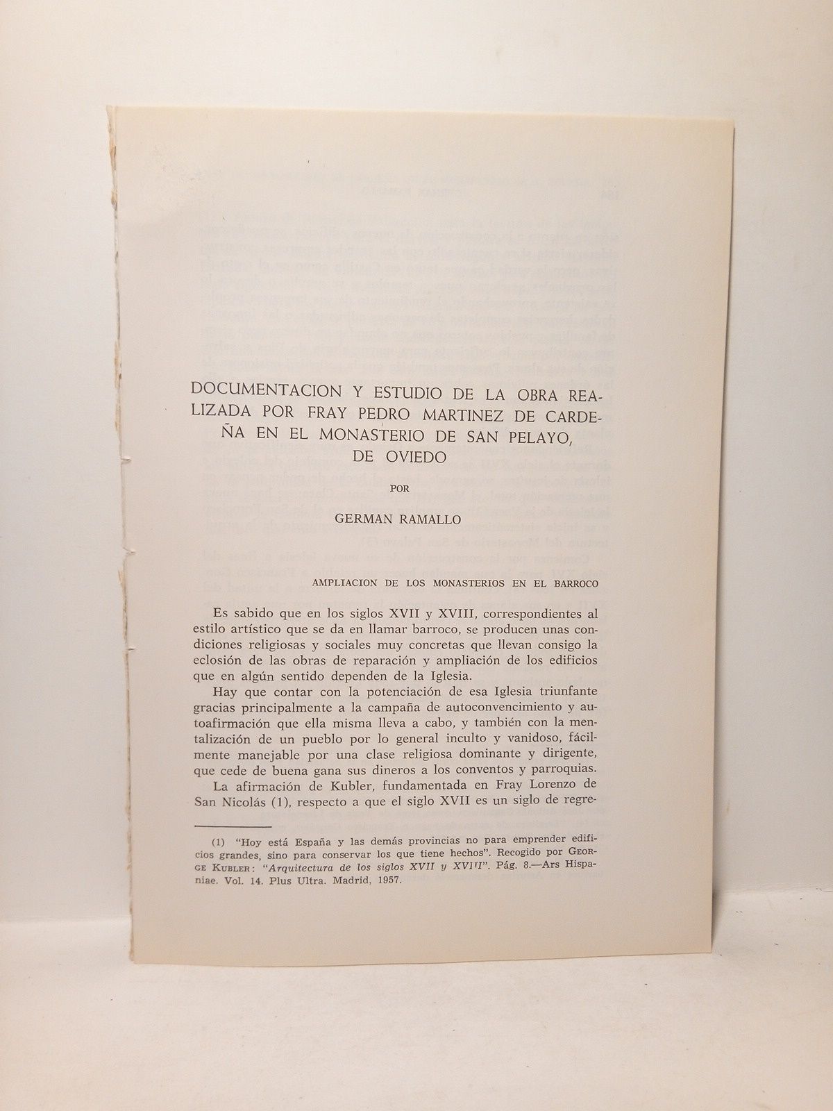 Documentación y estudio de la obra realizada por Fray Pedro …