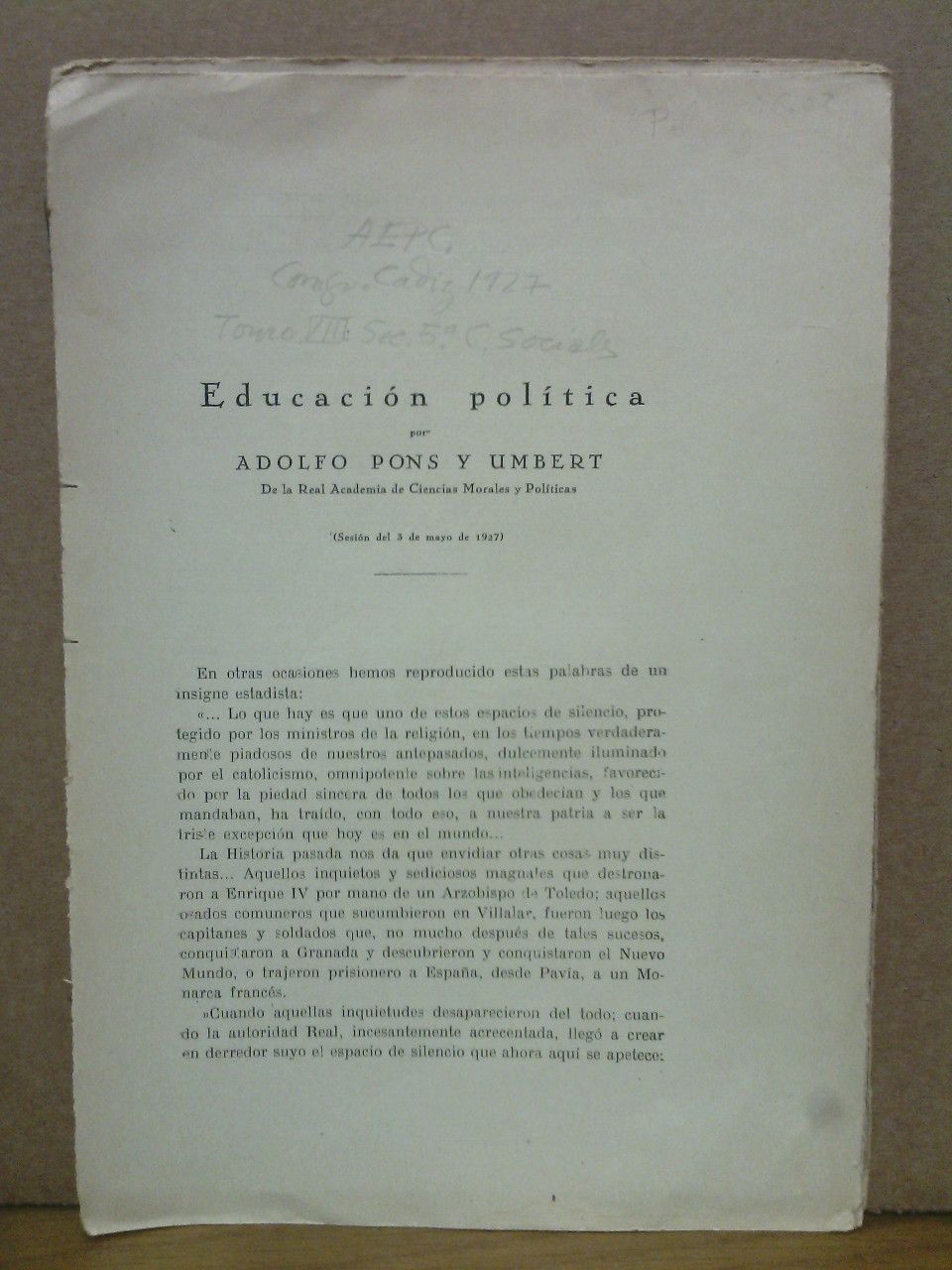 Educación política