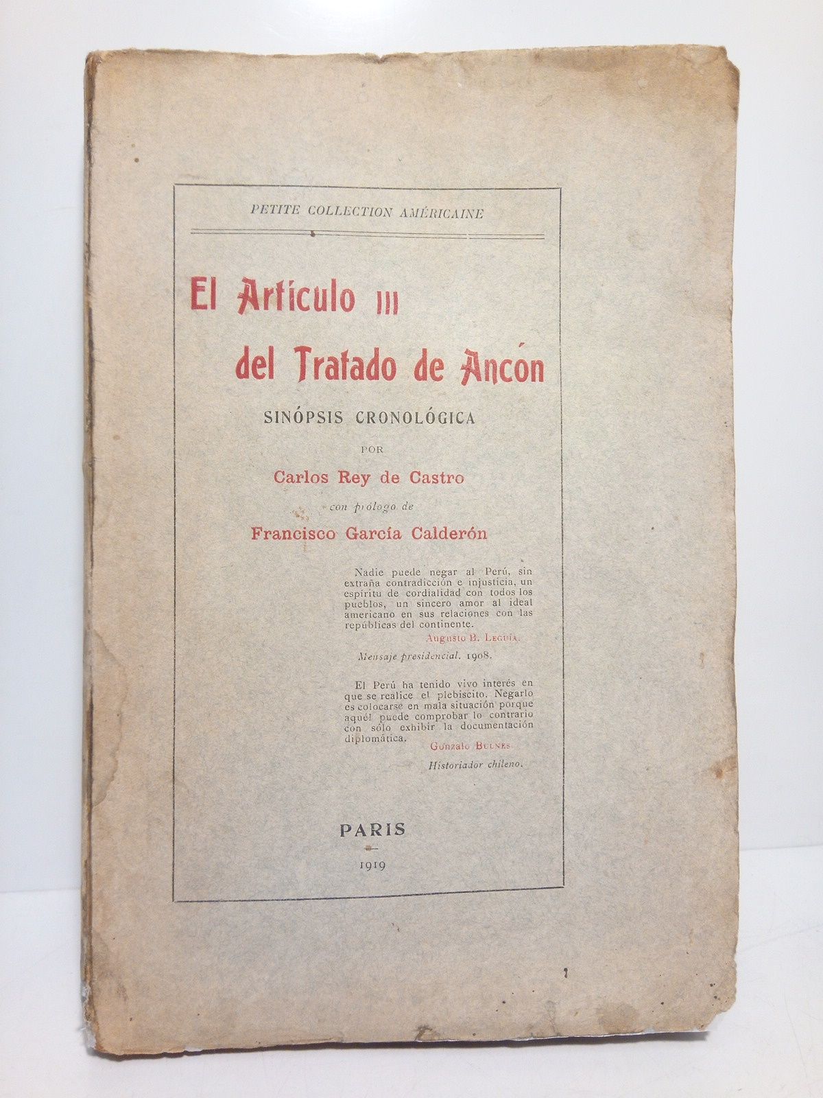 El Artículo III del Tratado de Ancón / Sinopsis cronológica …