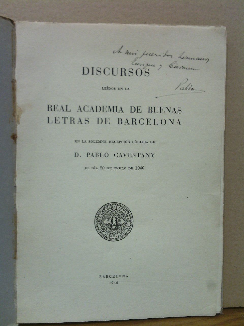 El "Canto Espiritual", de Maragall. (Discurso de ingreso en la …