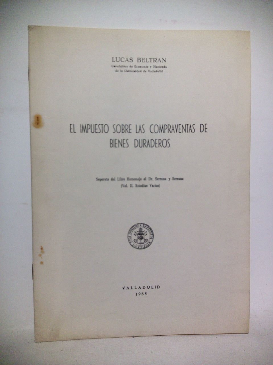 El impuesto sobre las compraventas de bienes duraderos