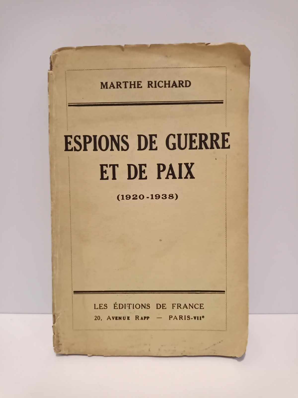 Espions de guerre et de paix (1920-1938)