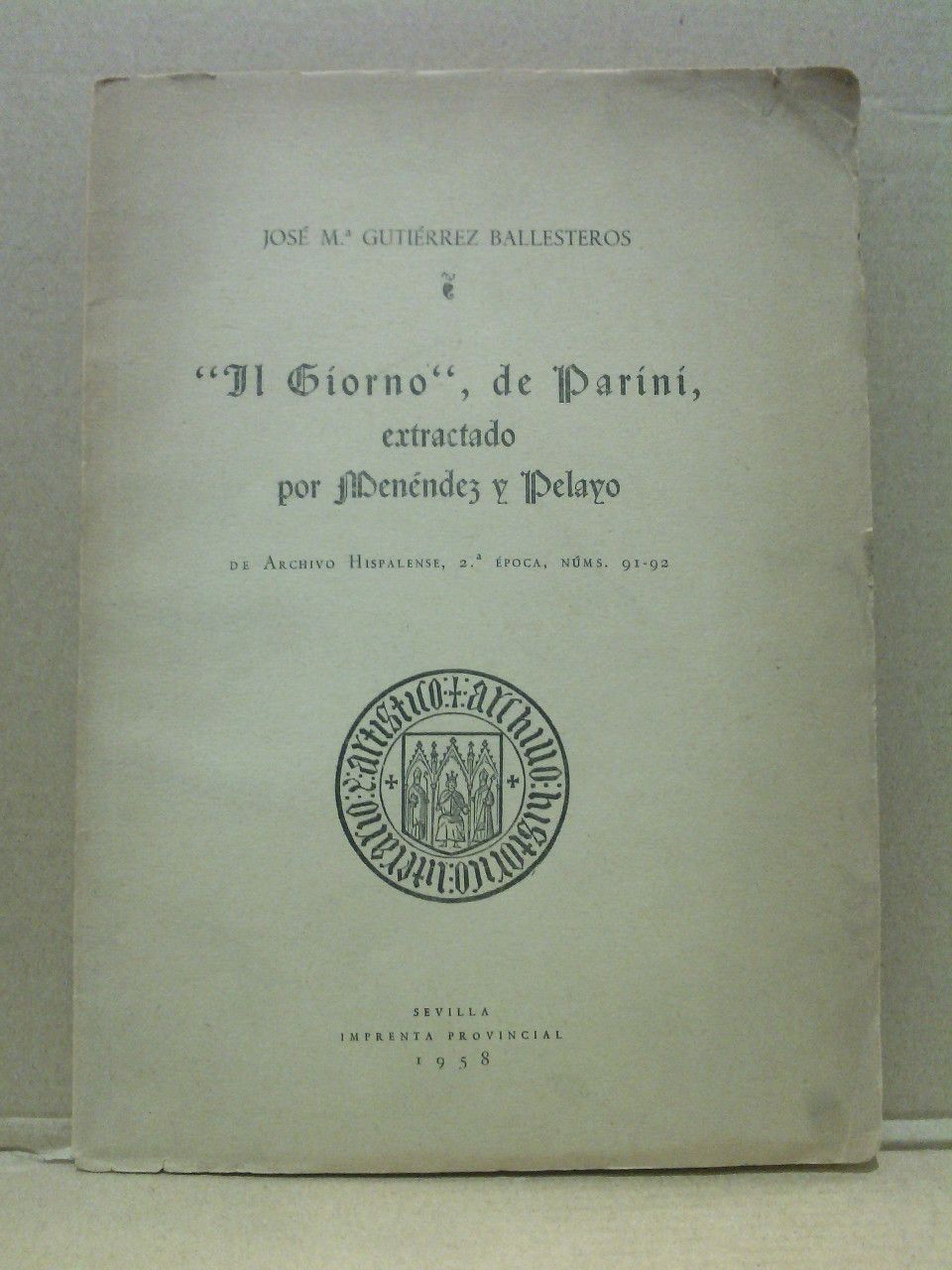 Il giorno, de Parini, extractado por Menéndez y Pelayo