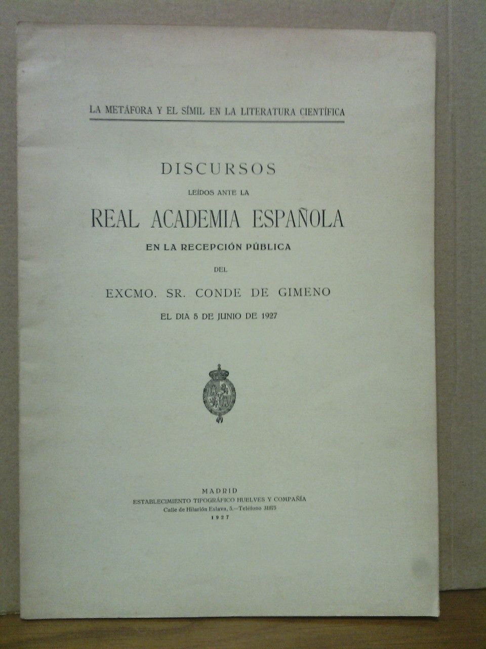 La Metáfora y el Simil en la literatura científica. (Disurso. …
