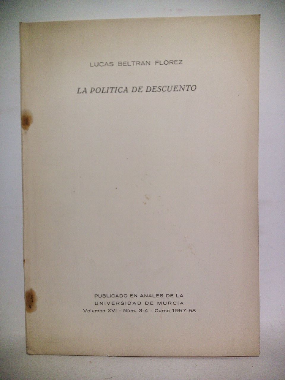 La política de descuento