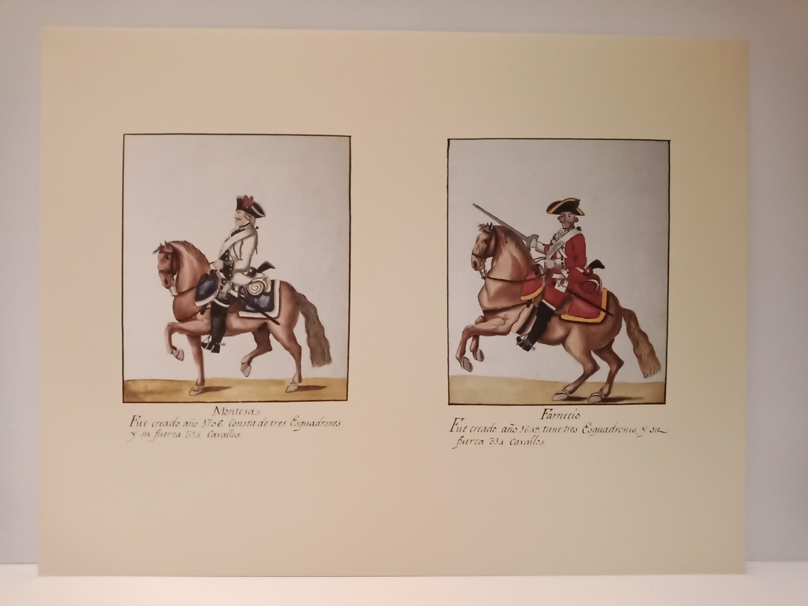 Láminas de uniformes del Estado Militar de 1789
