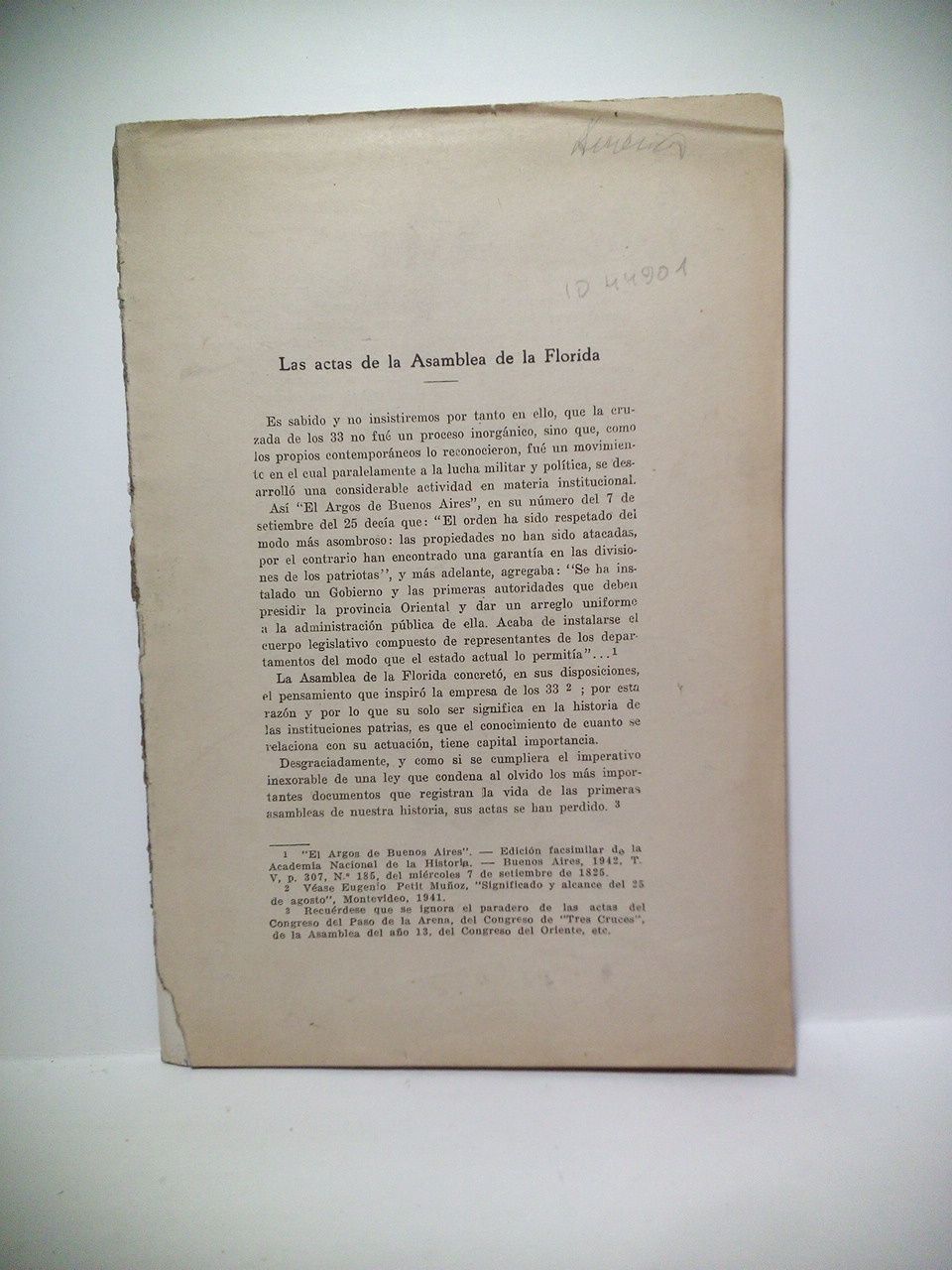 Las actas de la Asamblea de la Florida [Uruguay]