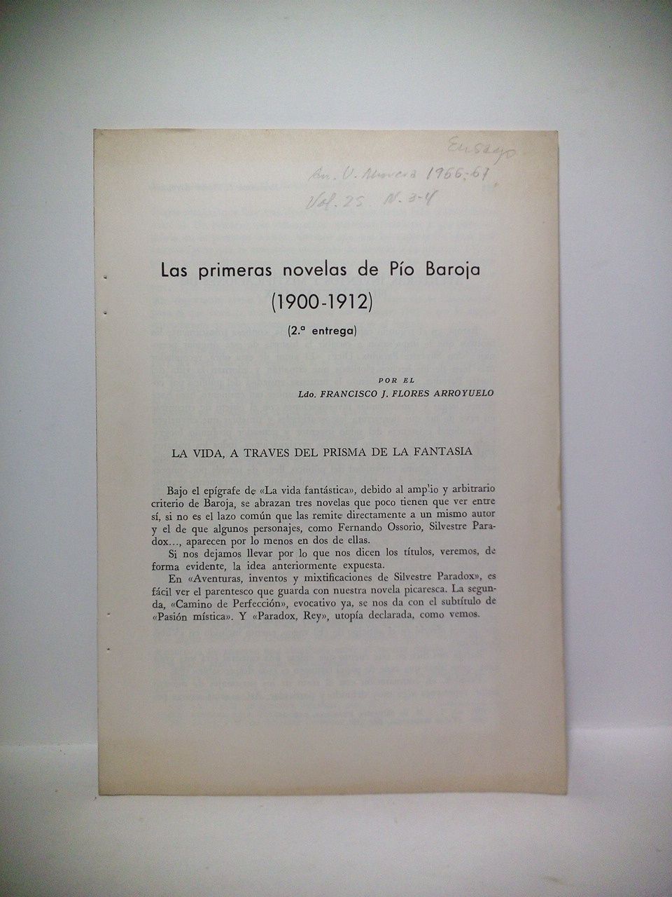 Las primeras novelas de Pío Baroja. 1900-1912. (2ª entrega)
