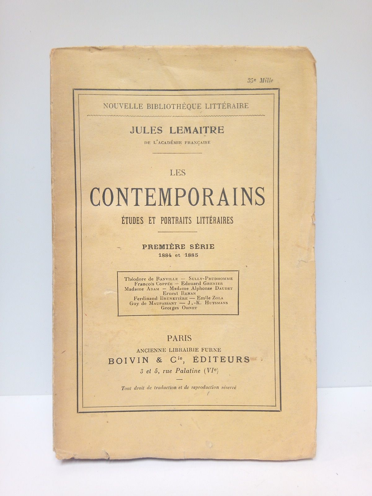 Les Contemporains. (Études et portraits littéraires). Première Série. 1884 - …