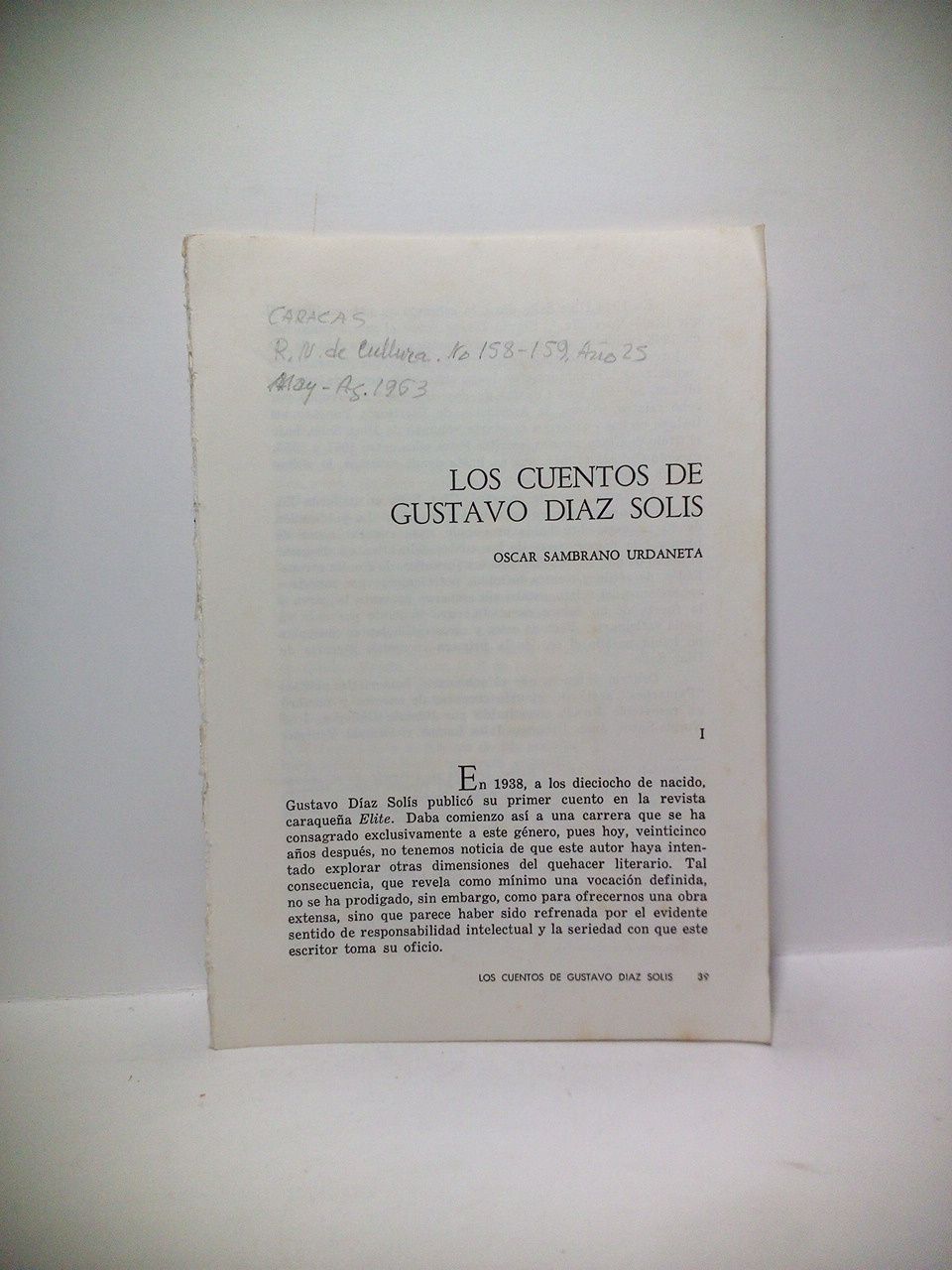 Los cuentos de Gustavo Díaz Solís