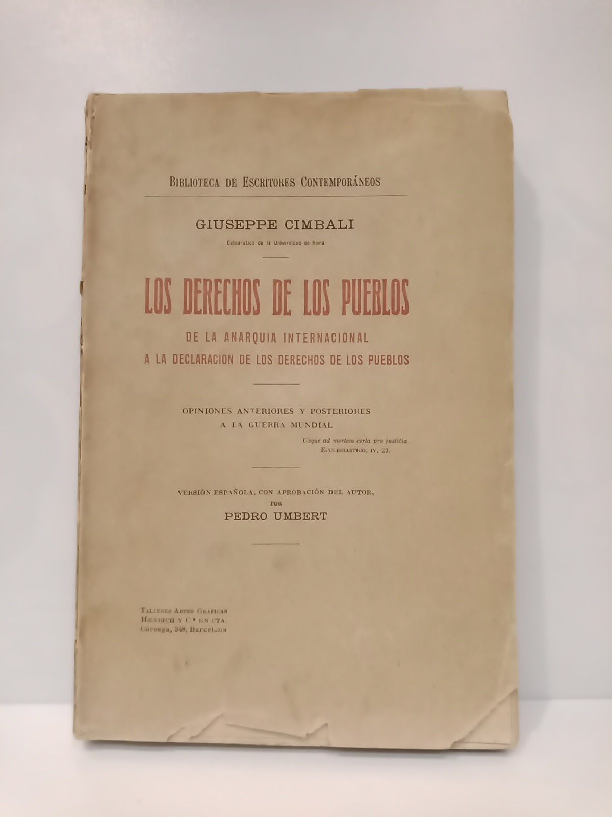 Los derechos de los pueblos. De la anarquía internacional a …