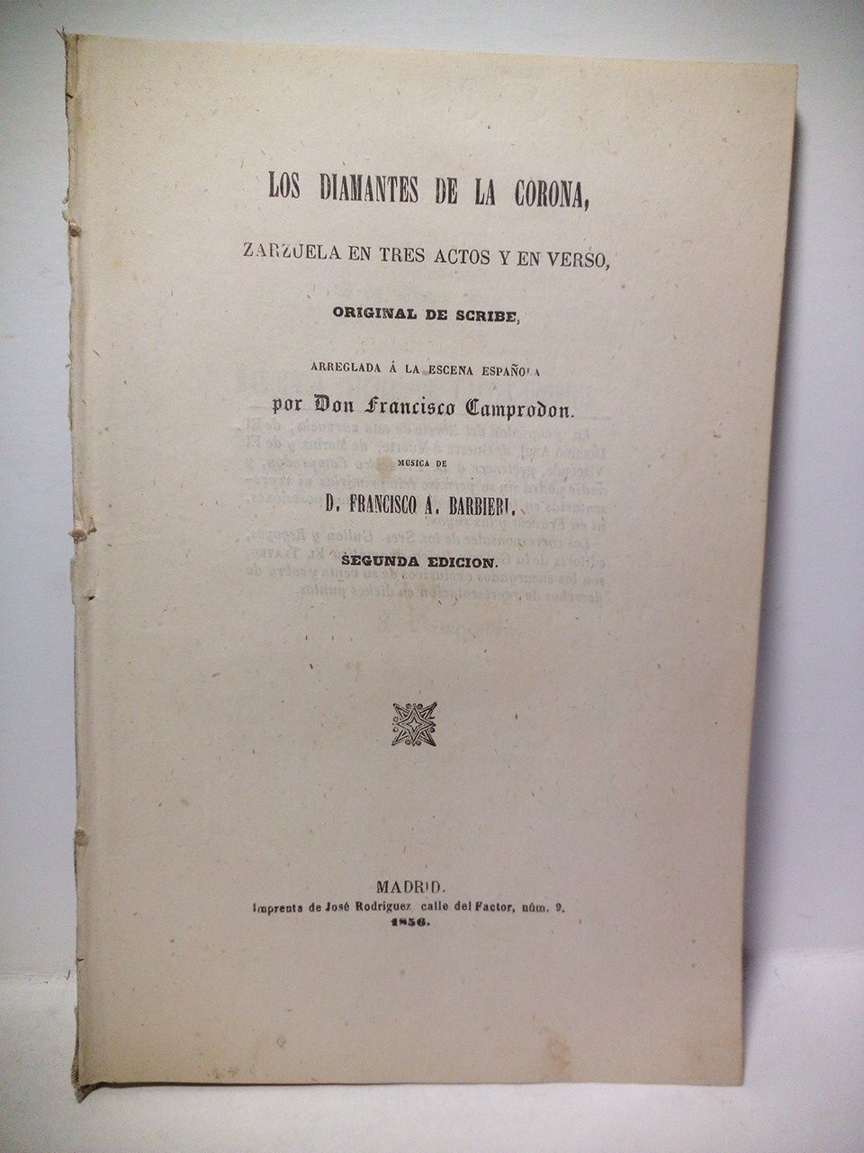 Los diamantes de la Corona. (Zarzuela en tres actos y …