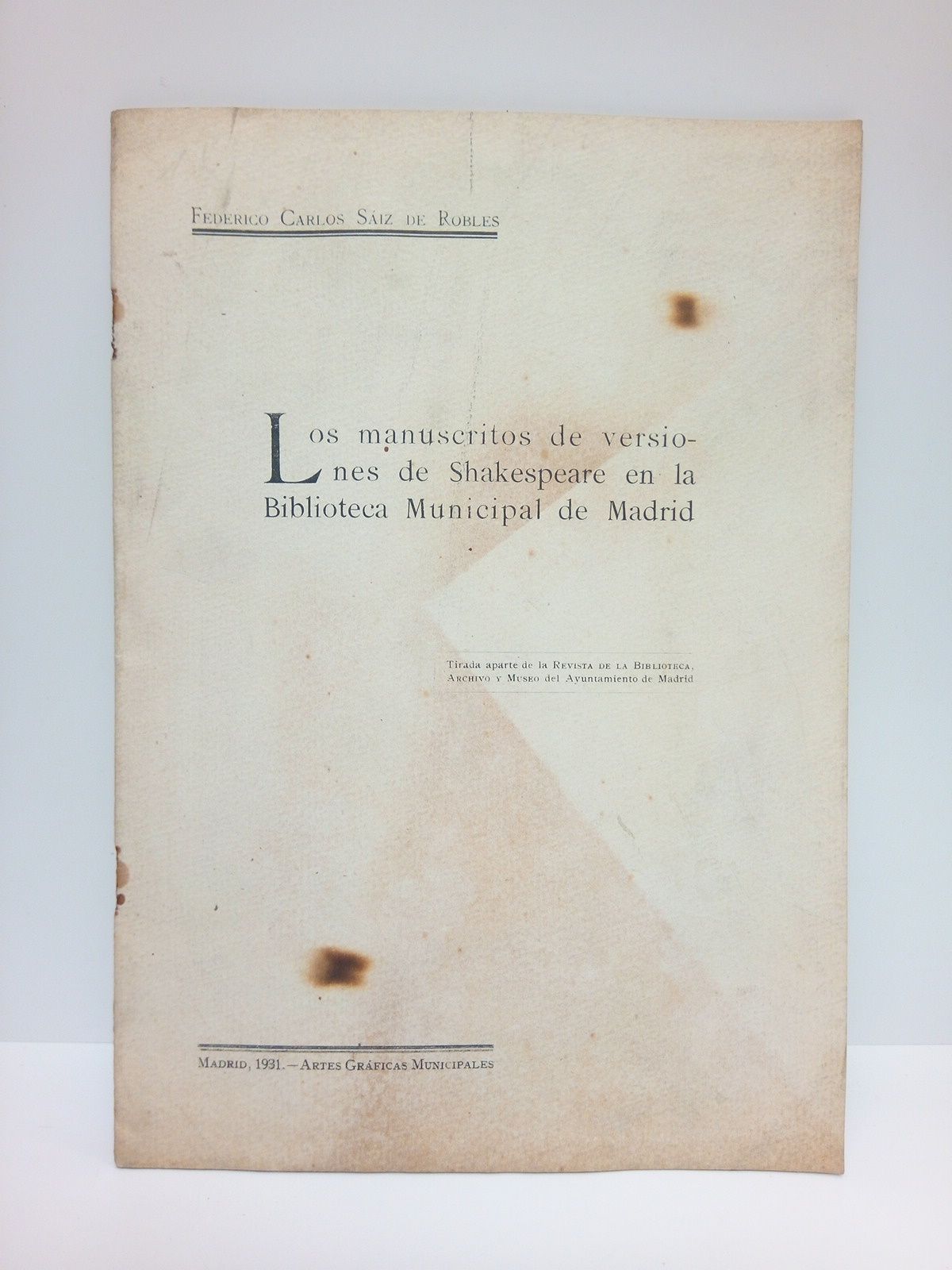 Los manuscritos de versiones de Shakespeare en la Biblioteca Municipal …