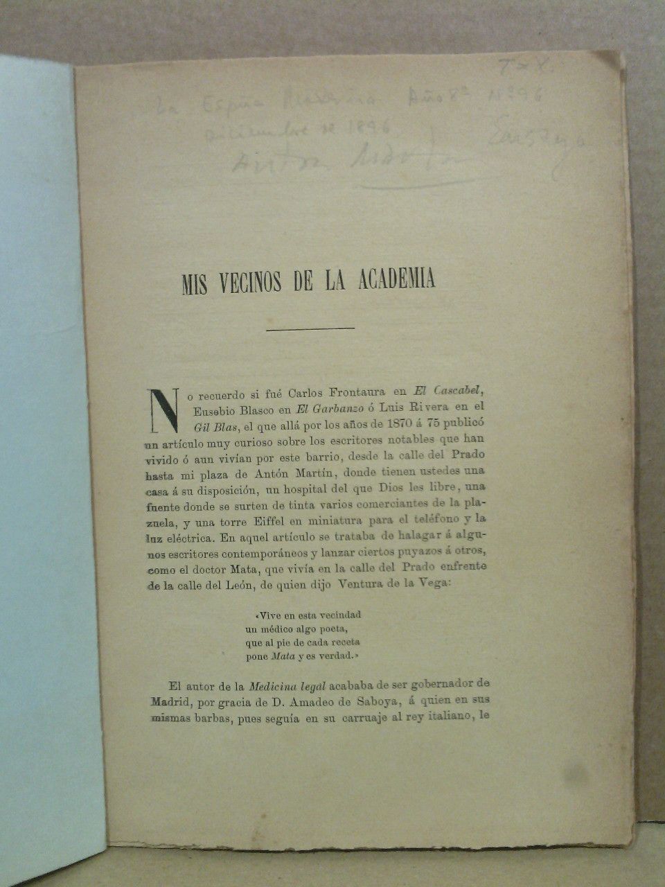 Mis vecinos de la Academia