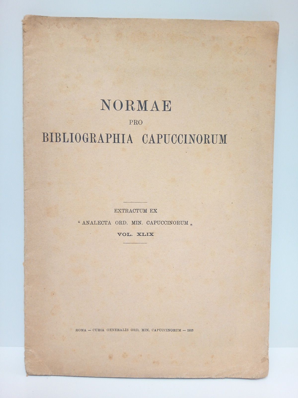 Normae pro Bibliographia Capuccinorum