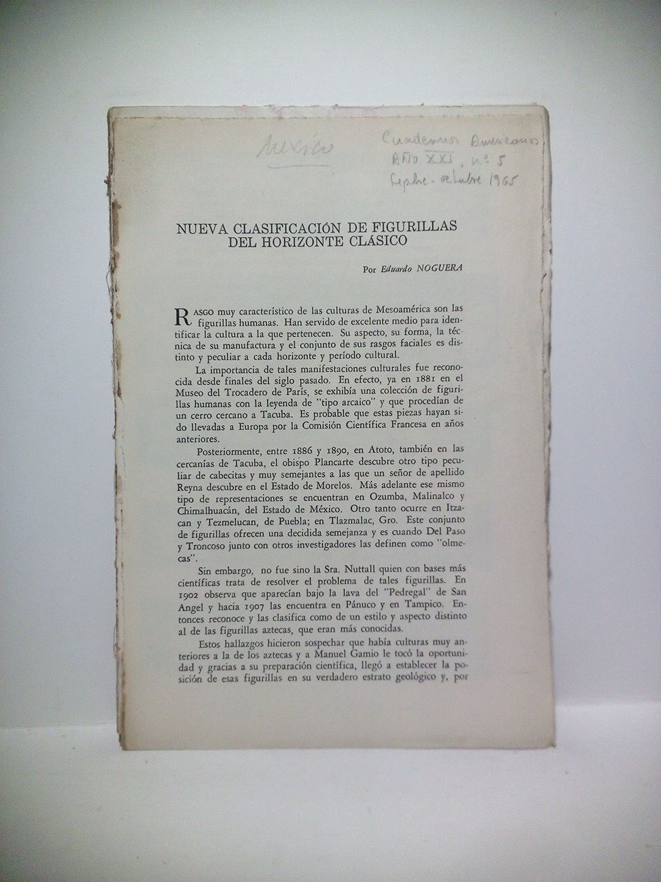 Nueva clasificación de figurillas del horizonte clásico