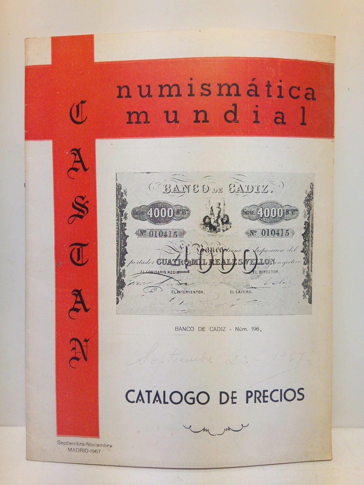 Numismática Mundial. (Catálogo de precios de septiembre-noviembre de 1967)