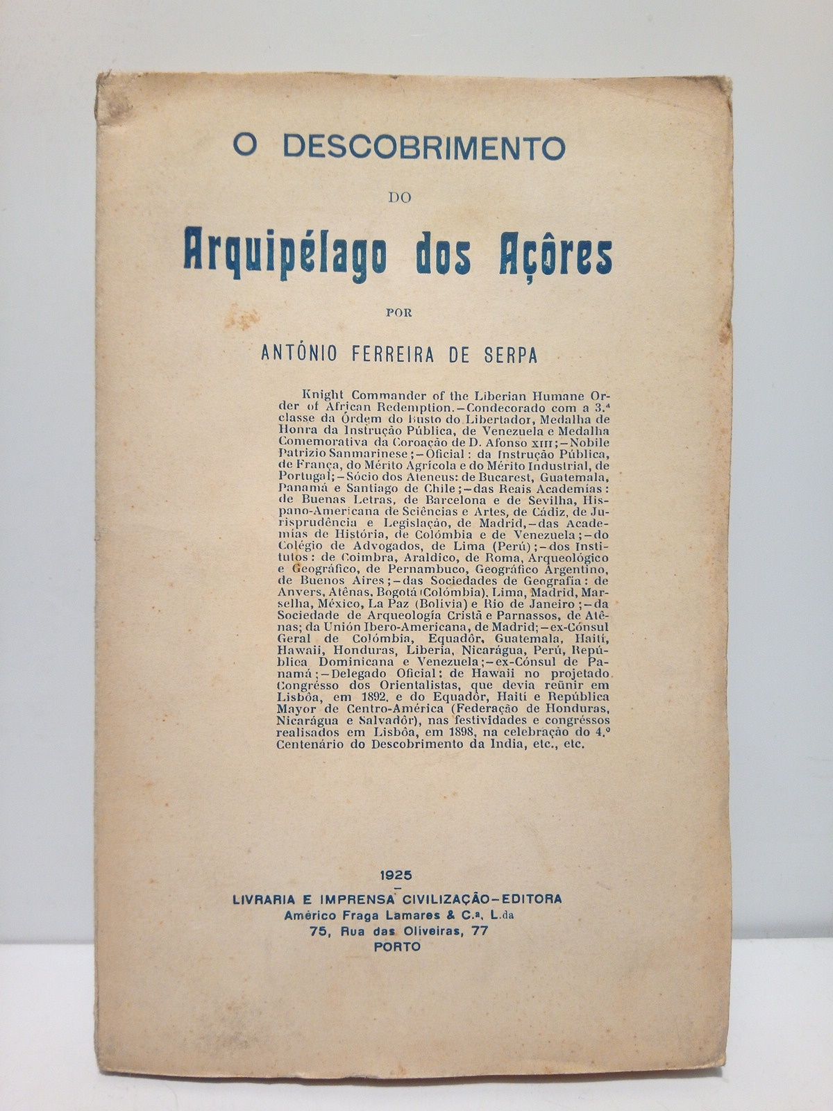 O descobrimento do Arquipélago dos Açôres