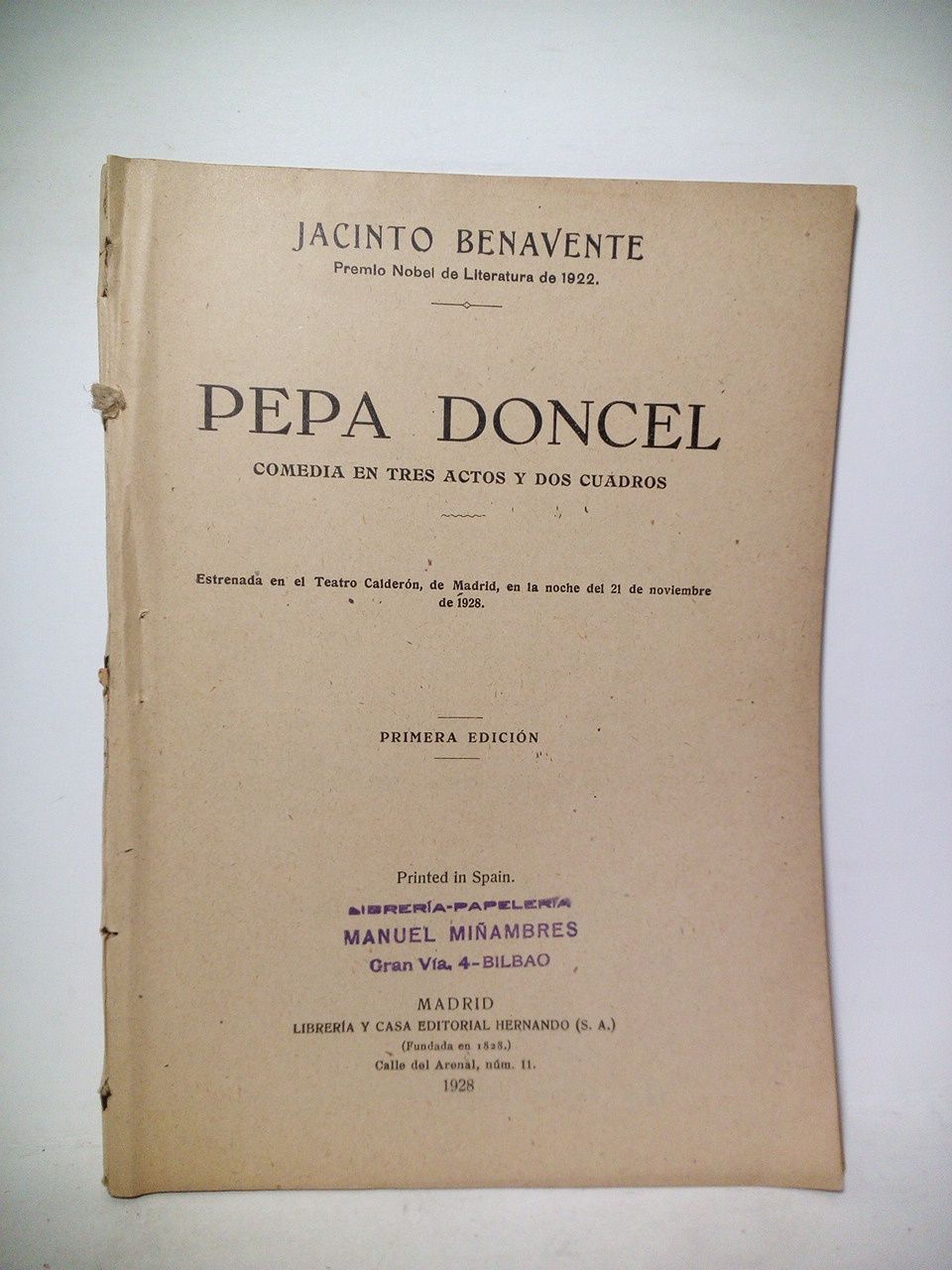 Pepa Doncel. (Comedia en tres actos y dos cuadros. Estrenada …