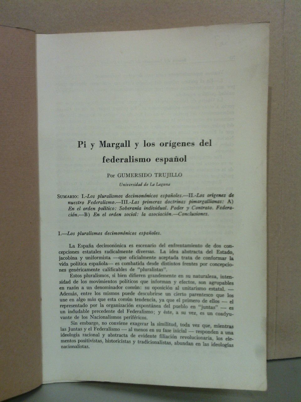 Pi y Margall y los orígenes del federalismo español