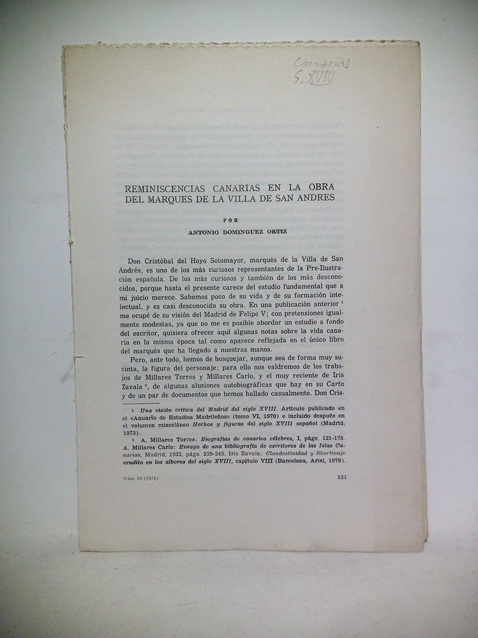 Reminiscencias canarias en la obra del Marqués de la Villa …
