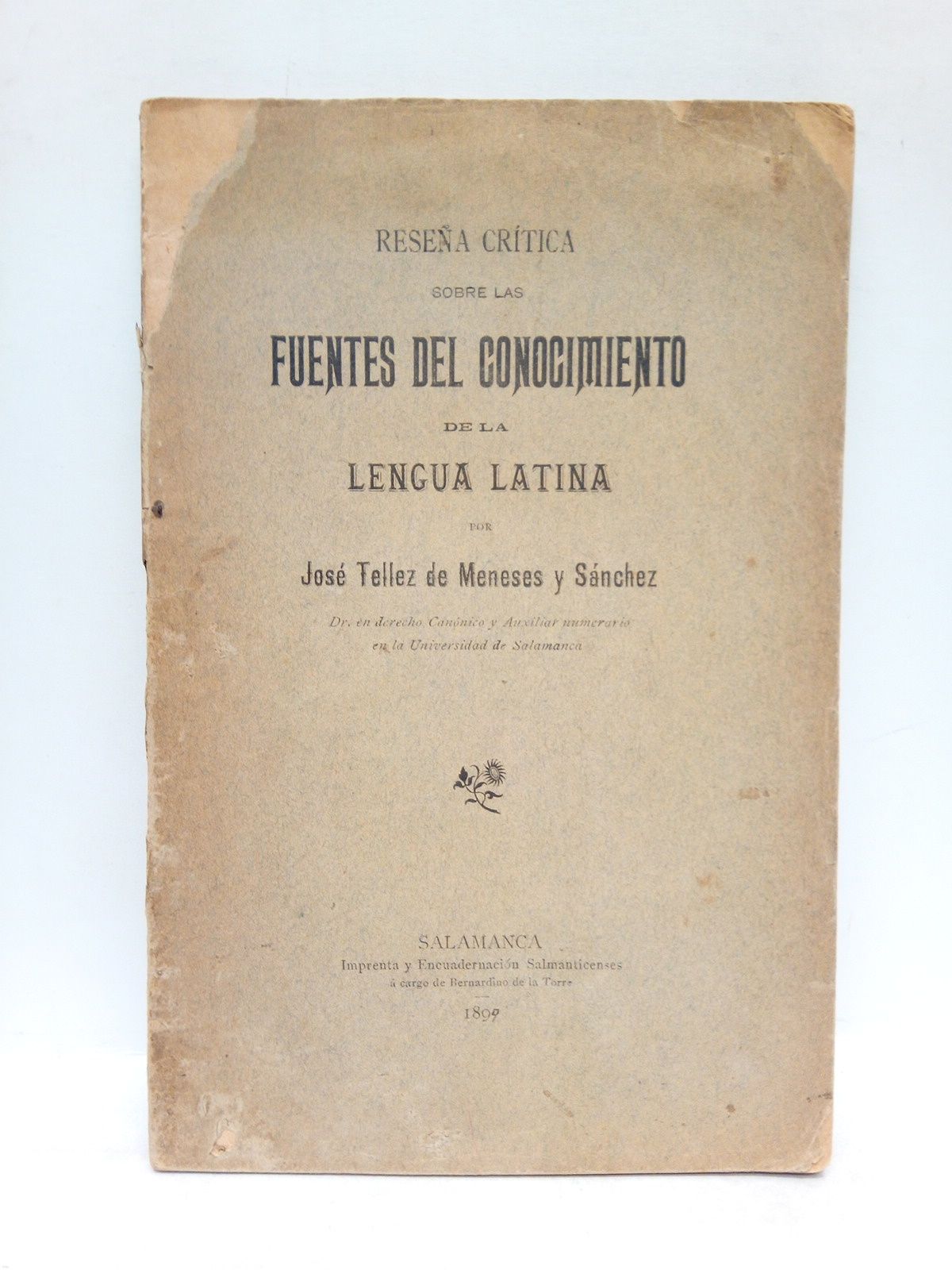 Reseña crítica sobre las fuentes del conocimiento de la lengua …