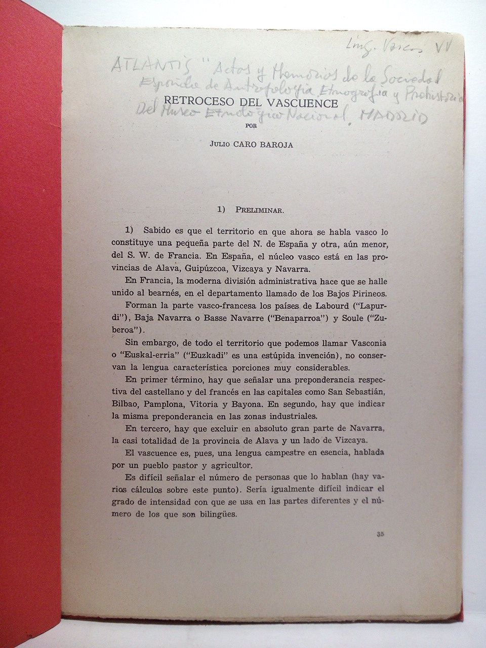 Retroceso del vascuence