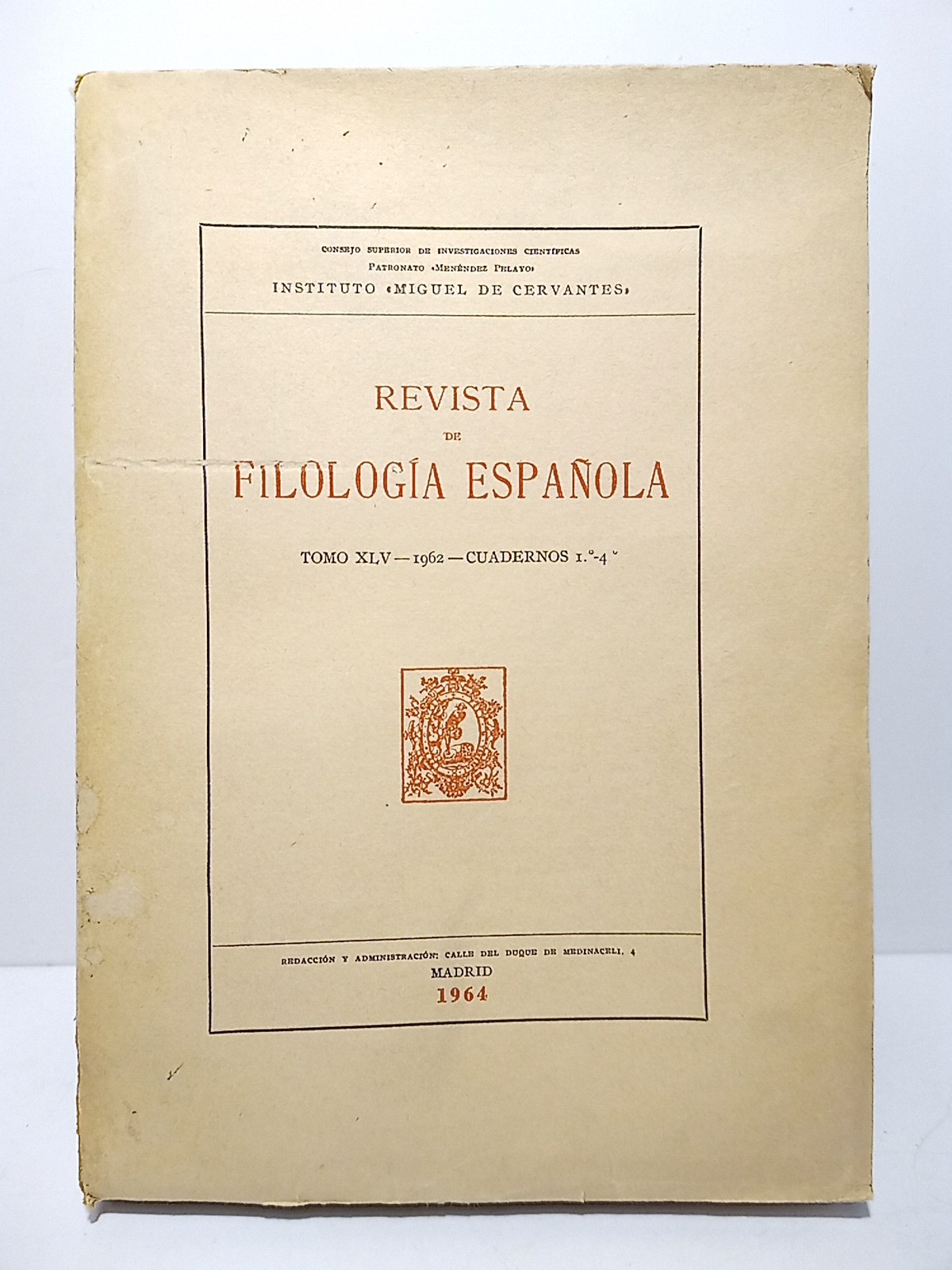 Revista de Filología Española. Tomo 45. Cuadernos 1 - 4 …