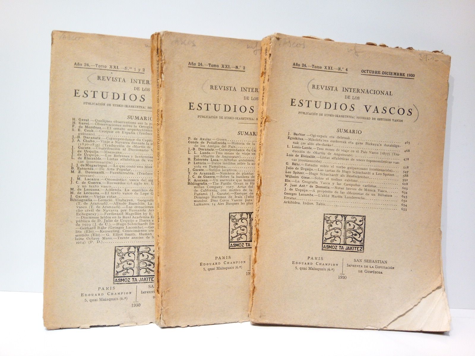 Revista Internacional de los Estudios Vascos. Publicación de Eusko-Ikaskuntza: Sociedad …