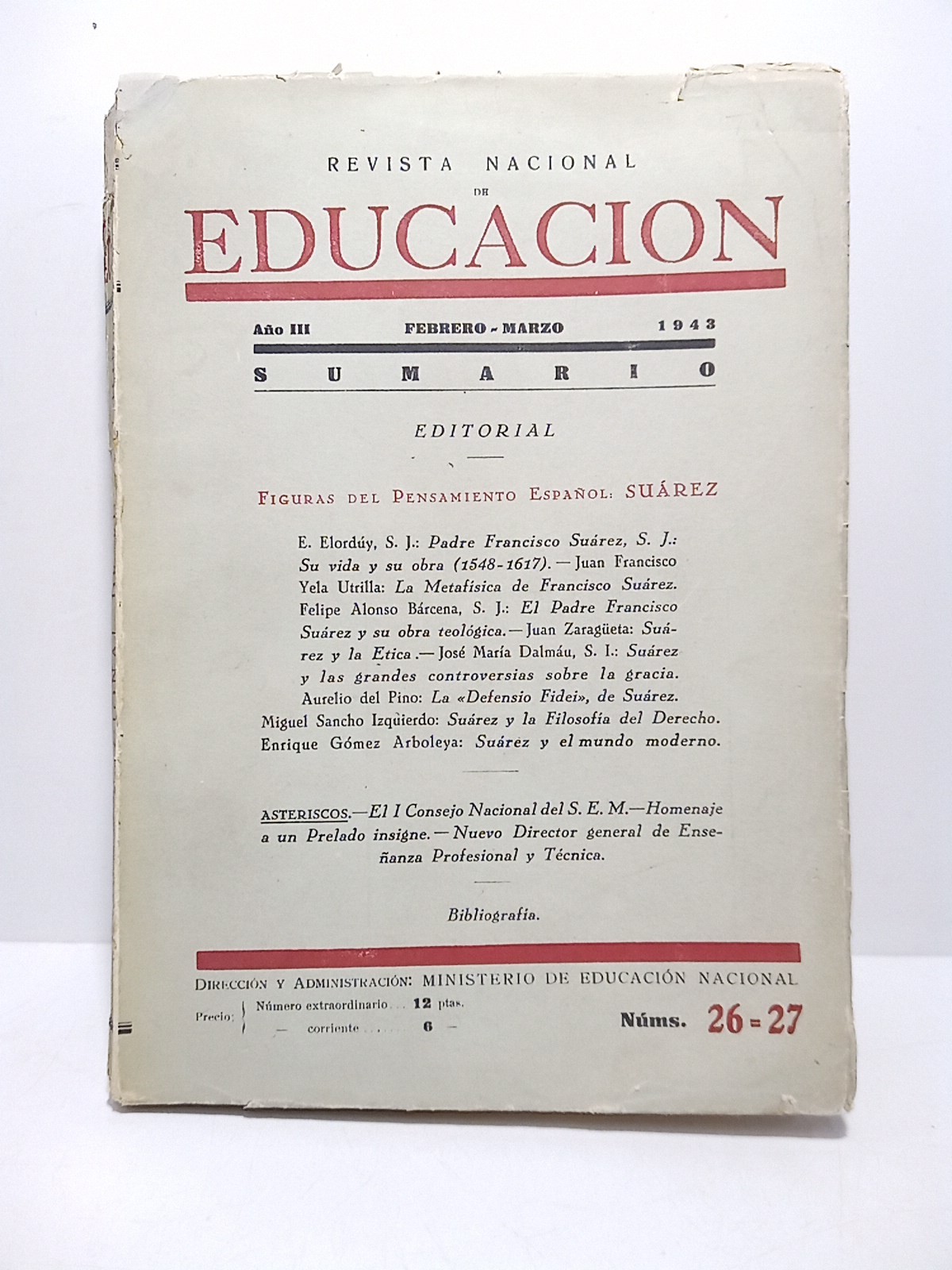 Revista Nacional de Educación. Madrid, Año III, Febrero-Marzo, 1943, Nos. …