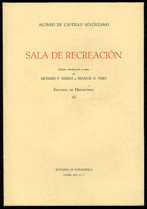 Sala de recreación / Edición, introducción y notas de Richard …
