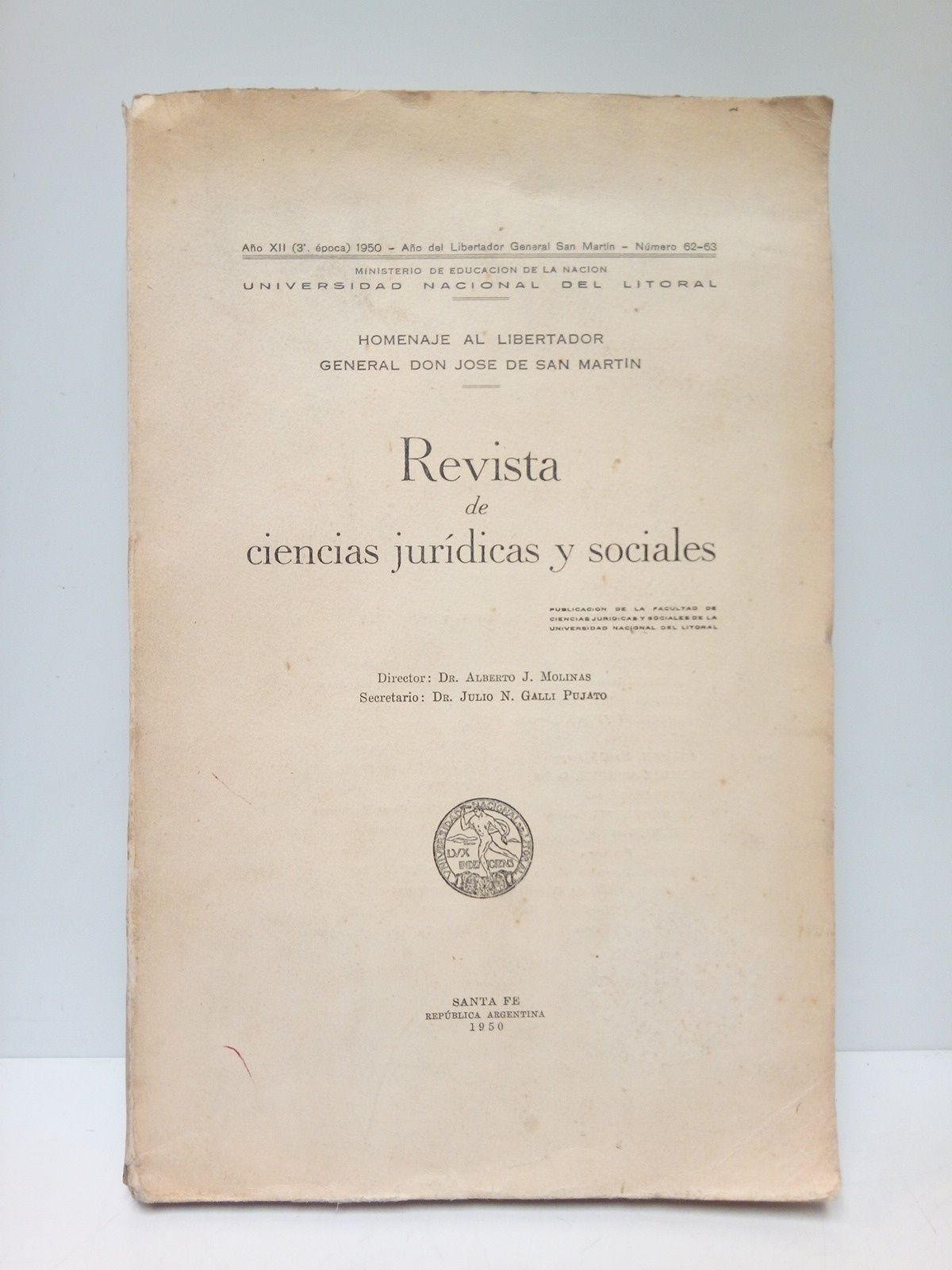 Santa Fe (Rep. Argentina), Año XII, 1950, Nº 62-63. [MONOGRAFICO]: …
