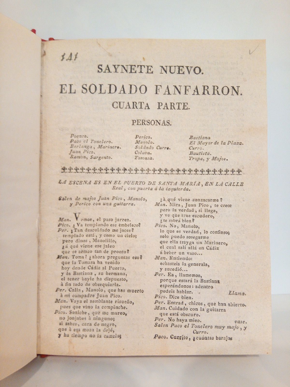 Saynete Nuevo: EL SOLDADO FANFARRON. (Cuarte Parte)
