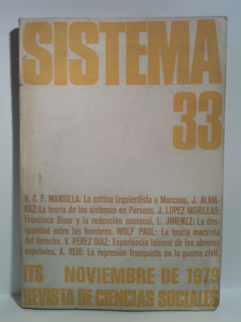 SISTEMA. Revista de Ciencias Sociales. No. 33