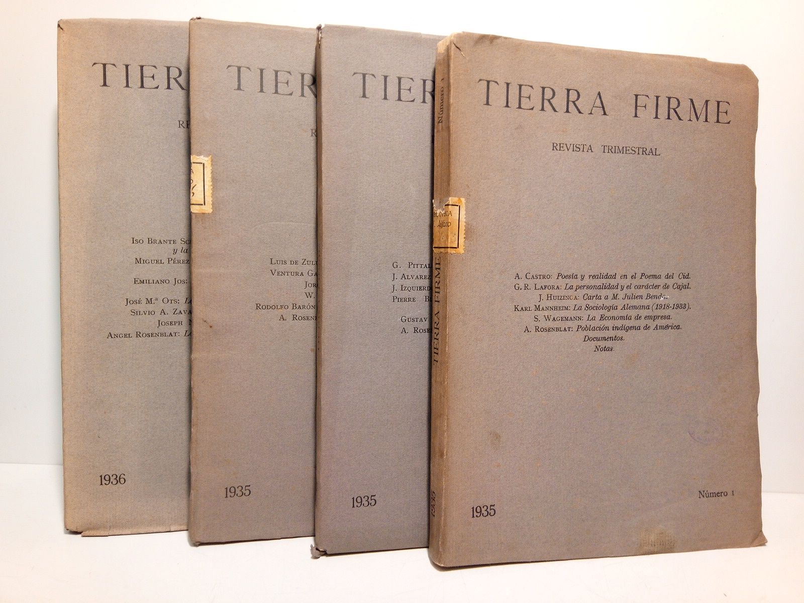 Tierra Firme. Revista Trimestral. Año I. (1935) Nos.: 1, 2 …