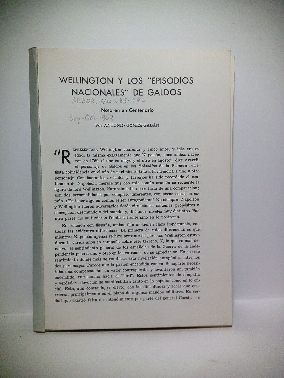 Wellington y los "Episodios Nacionales" de Galdós: Nota en un …