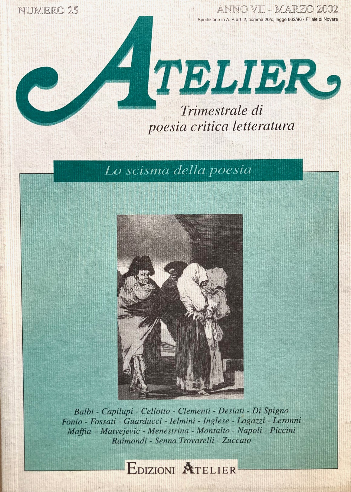 Atelier. Trimestrale di poesia critica letteratura.Anno VII - Marzo 2002 …