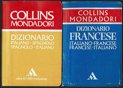 2 Dizionario Collins– italiano/francese/ francese /italiano/ + dizionario italiano spagnolo/spagnolo …