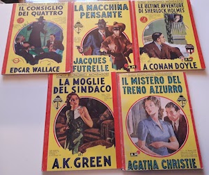 5 gialli ,copie anastaticheConan Doyle,A.Christie ,A.K.Green,J.Futrelle,E.Wallace