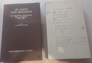 Un anno con Manzoni .Nel secondo centenario della nascita 1785 …