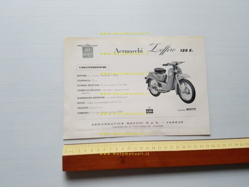 Aermacchi 125 Zeffiro E. 1955 depliant originale italiano