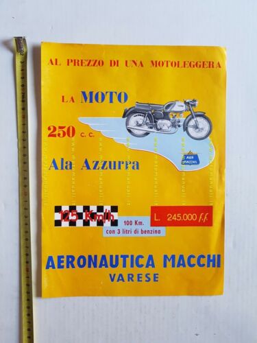 Aermacchi 250 Ala Azzurra 1959 locandina concessionari originale no depliant